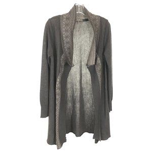 Womens Size Medium LO. RI. Made in Italy Wool Blend Longline Cardigan Sweater